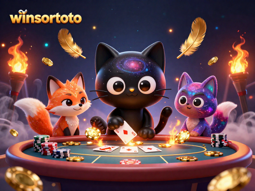 Menangkan permainan dengan winsortoto di meja poker yang penuh emas dan atmosfer yang dramatis.