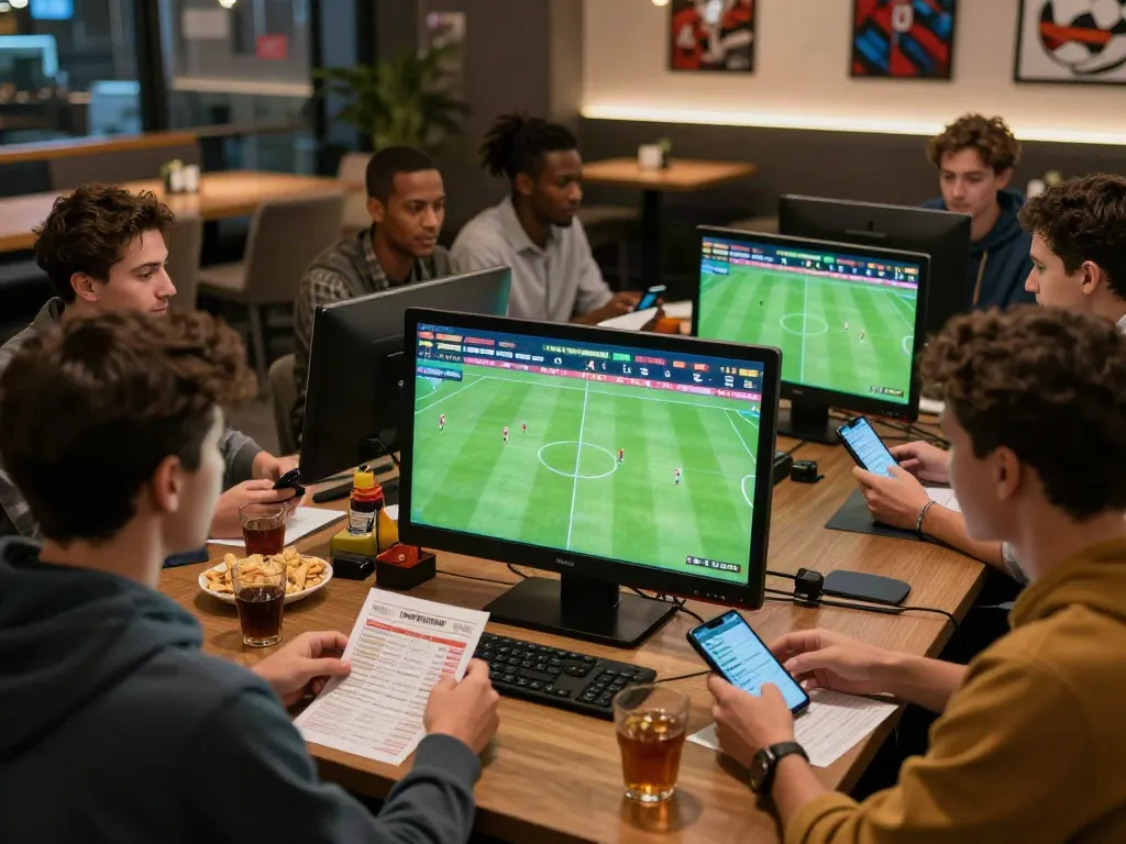 Exciting WWBOLA sports betting scene with diverse fans engaging in live soccer matches.