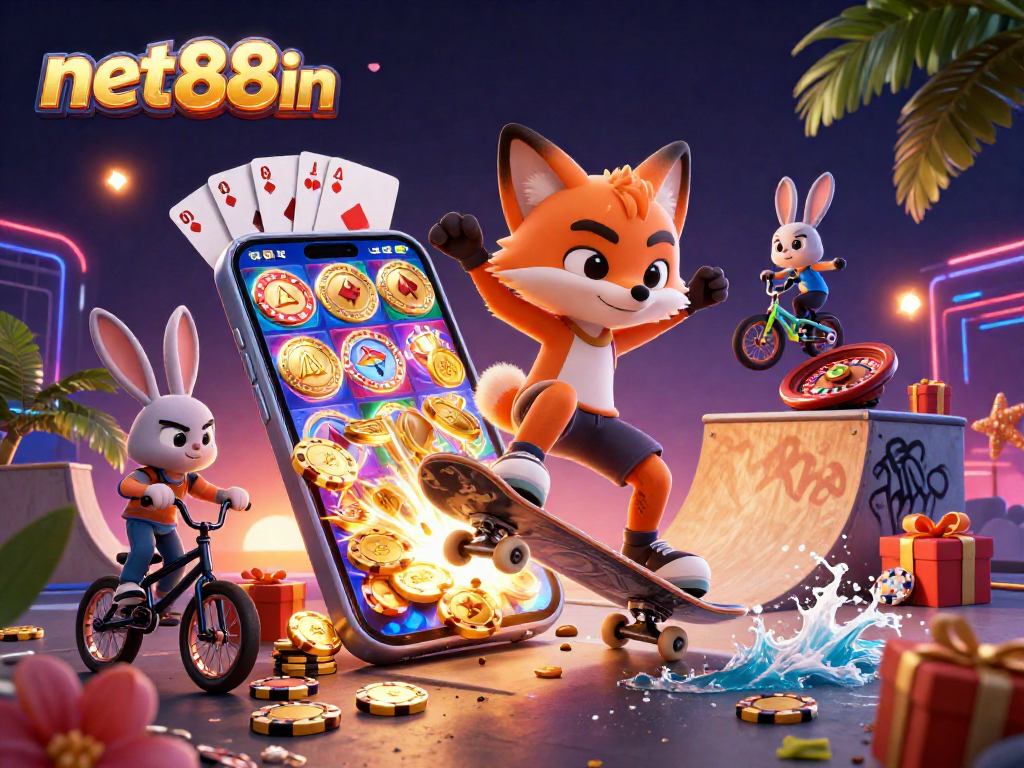 Experience thrilling gameplay with net88in in this vibrant casino-themed illustration.