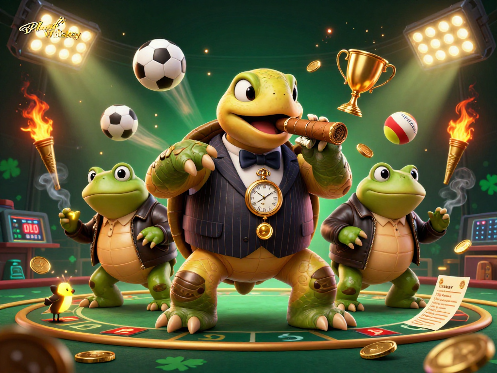 Experience Blanton's Whiskey in a vibrant sports betting scene with dynamic characters and elements.