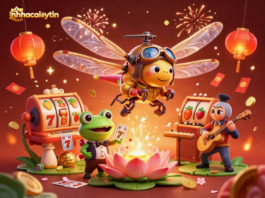 Experience exhilarating gaming moments with nhacaiuytin at a vibrant lily pad casino, blending luck and skill.