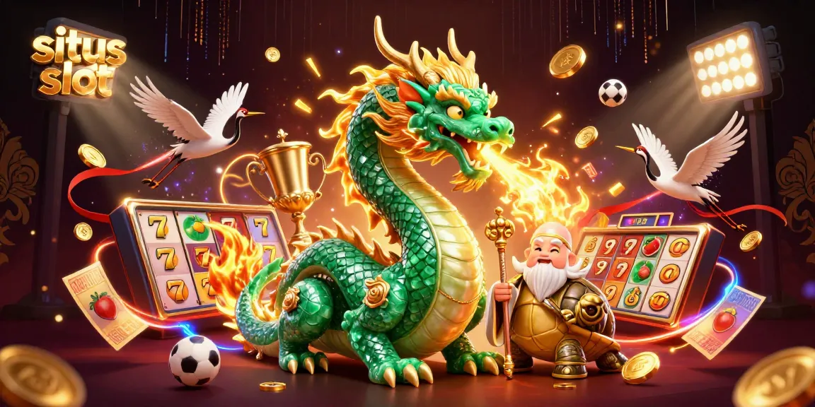 Mengguncang situs slot dengan elemen menang, seperti jackpot dan simbol buah dari permainan slot online.