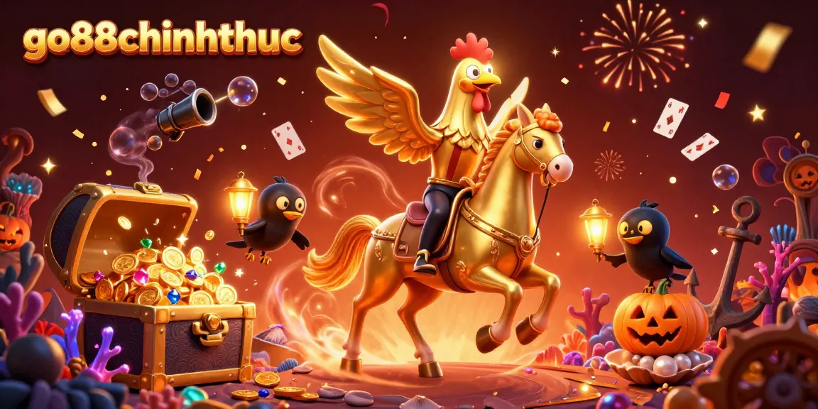 Experience thrilling gameplay at go88chinhthuc with a golden rooster in a vibrant casino setting!
