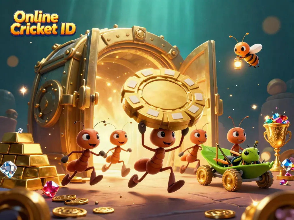 Experience the thrill of Online Cricket ID betting with engaging characters and dynamic elements in this scene.