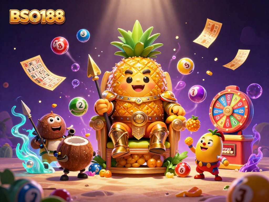Experience vibrant gaming with BSO188 as the golden pineapple king rules the beach casino scene.