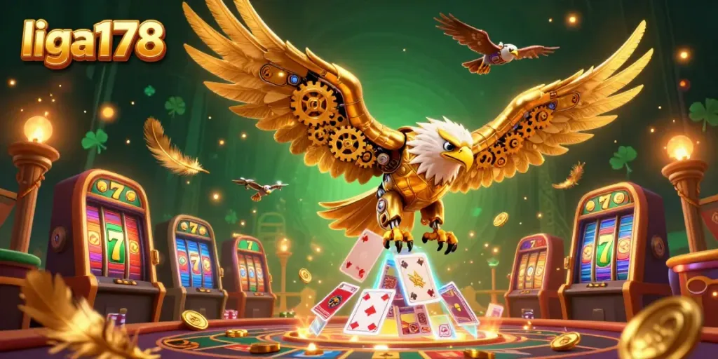 Gambarkan pengalaman bermain slot yang menarik di liga178, dengan dunia 3D yang penuh aksi dan warna.