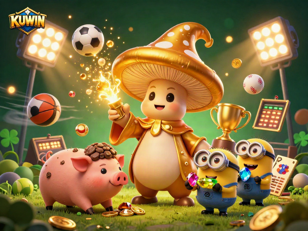 Engage in thrilling winning strategies with KUWIN's captivating casino scene featuring mystical characters.
