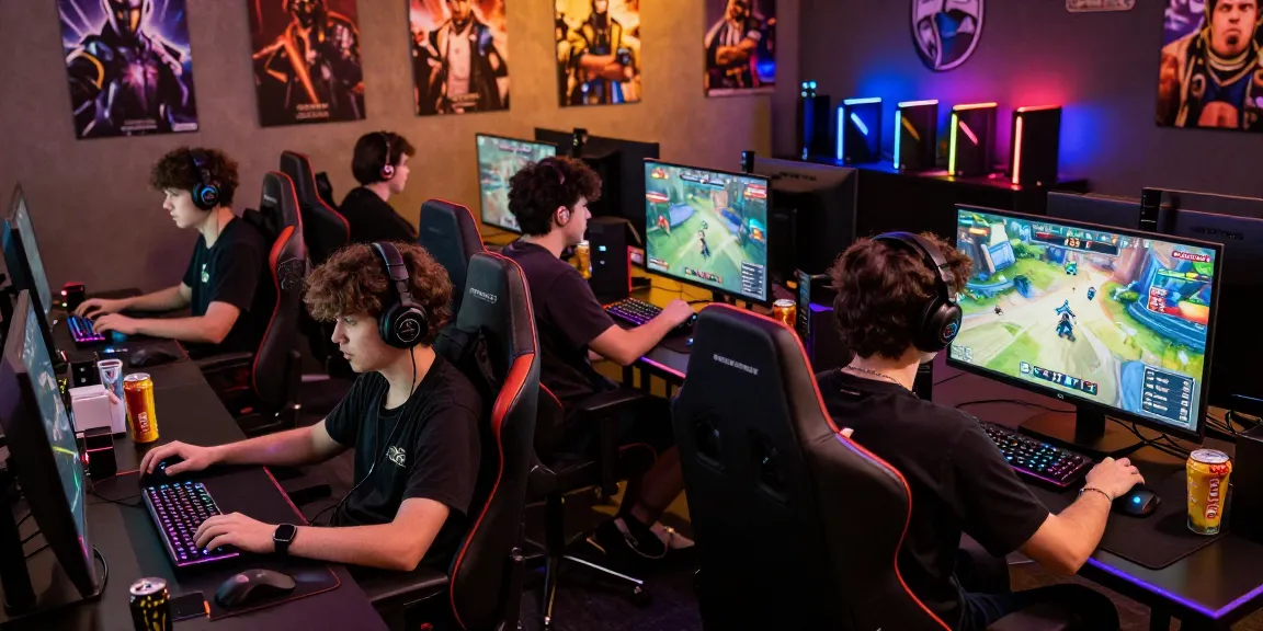 go8 competitive gaming scene featuring intense gamers in action with vibrant setups.