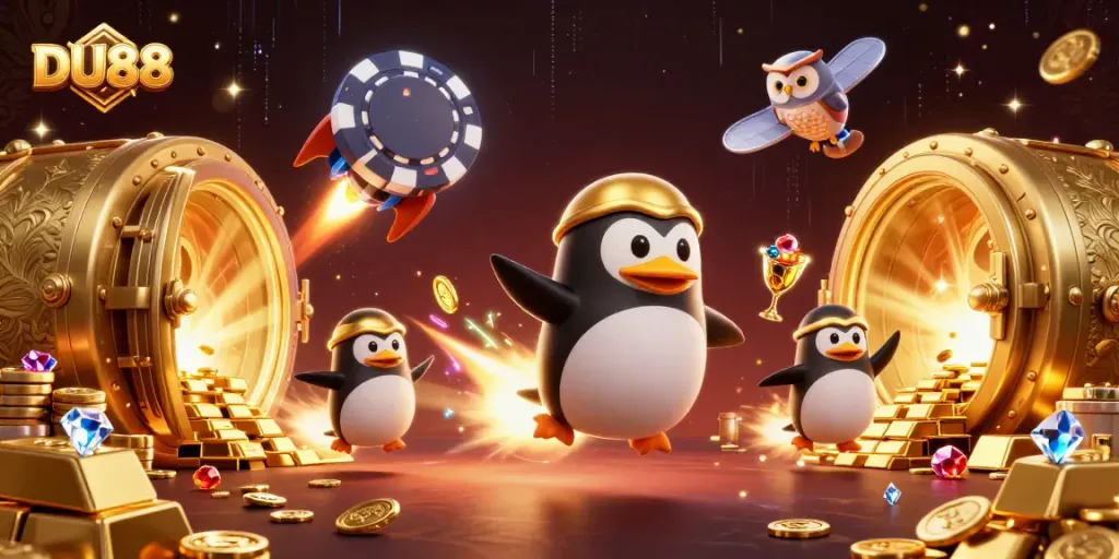 Spin the reels of fortune with DU88, where a golden penguin leads a charming casino adventure!