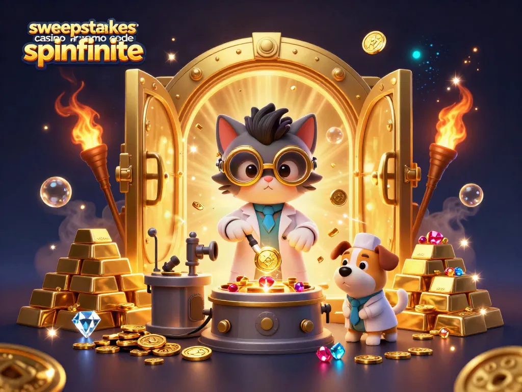 Win big with the sweepstakes casino promo code spinfinite in this vibrant, engaging 3D illustration.