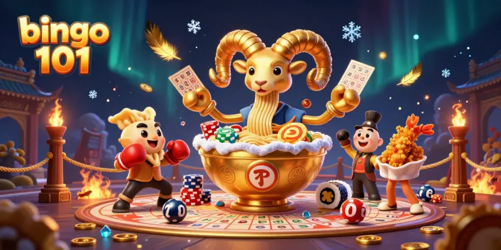 Bingo 101 menyajikan pengalaman bermain bingo yang unik dengan ilustrasi 3D penuh warna dan dinamis.