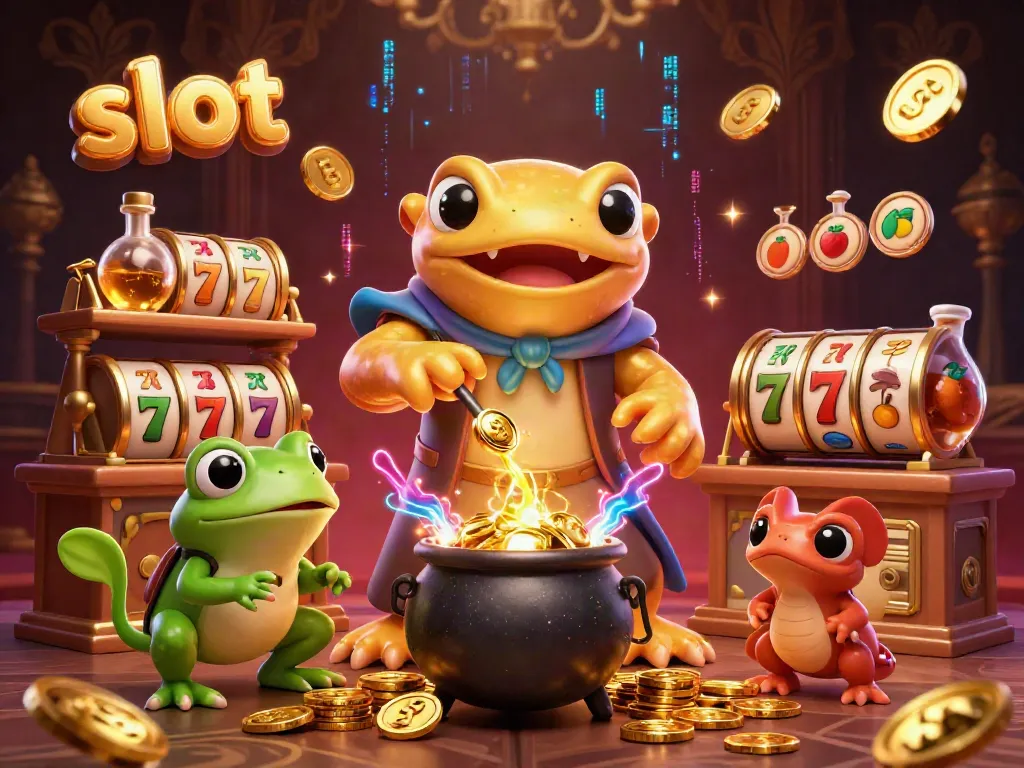 Engage with slot excitement in a dynamic scene featuring an alchemist and assistants.