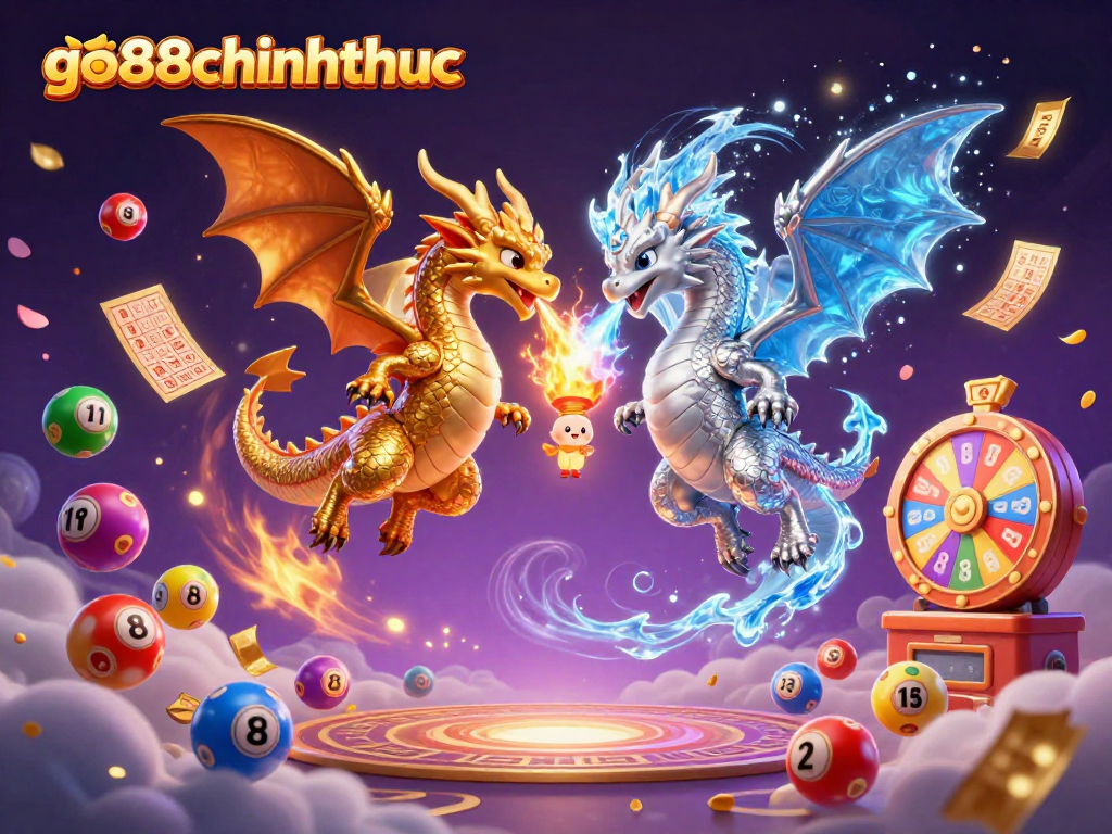 Engage with go88chinhthuc's thrilling lottery experience featuring dynamic dragons and energetic game elements.
