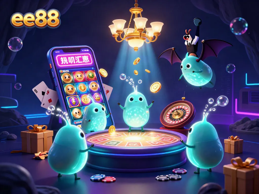 Play thrilling games at ee88 casino with bioluminescent glowworms illuminating the vibrant action.