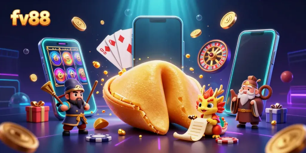 Experience exhilarating gameplay at fv88 with dynamic symbols and engaging characters in a vibrant scene.