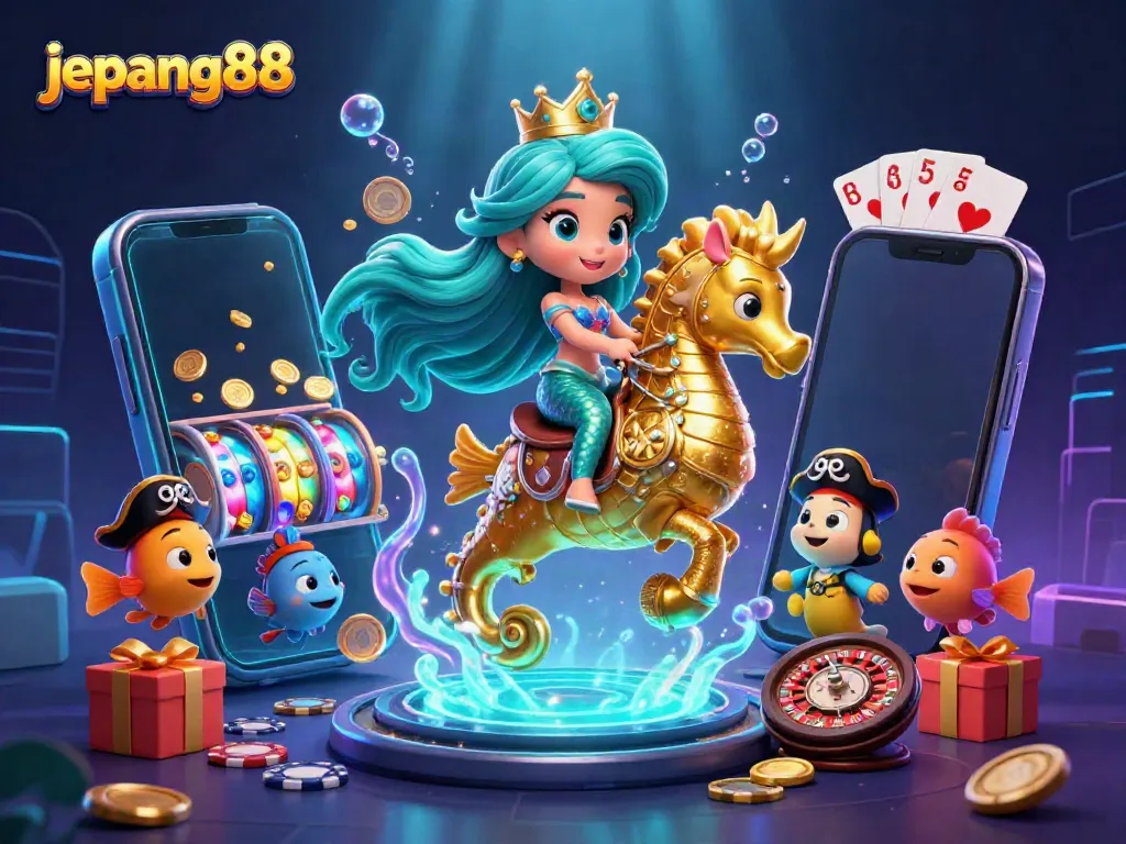 Experience the thrilling world of gambling at jepang88 with a colorful mermaid scene.