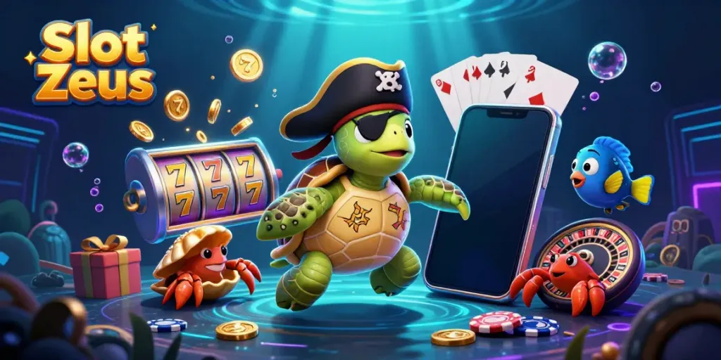 Menangkan jackpot di Slot Zeus dengan gambar lucu kura-kura bajak laut dan teman-temannya!