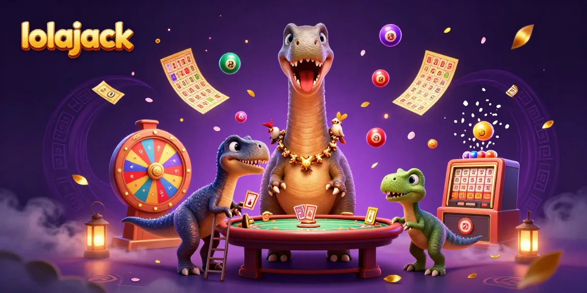Experience the excitement of lolajack with vibrant lottery elements and animated characters.