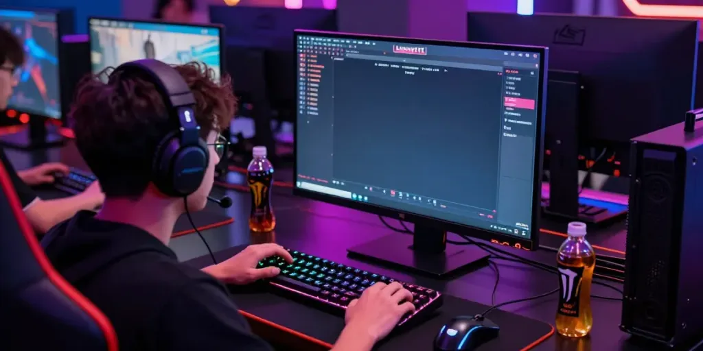 Exciting Luxury111 login gaming scene with a player engaged in online competitions.