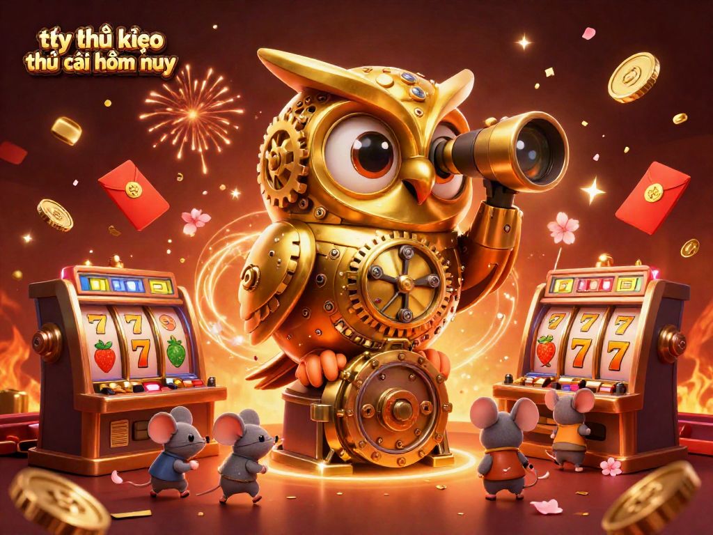 Engaging scene featuring tỷ lệ kèo nhà cái hôm nay showcased with a golden owl and casino elements.