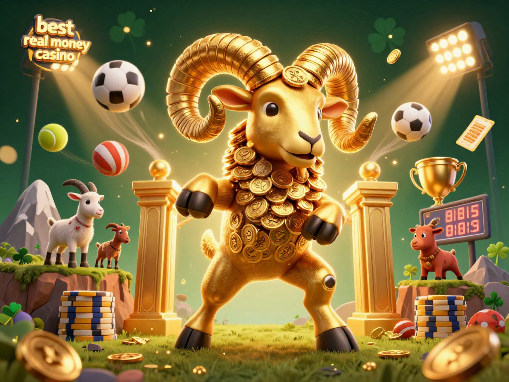 Experience the thrill of the best real money casino with our 3D cartoon illustration featuring an energetic scene filled with action and excitement.