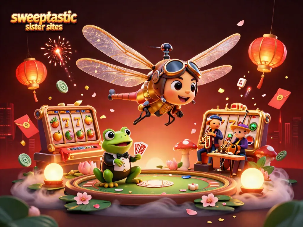 Engage with the dynamic world of sweeptastic sister sites featuring colorful casino elements.