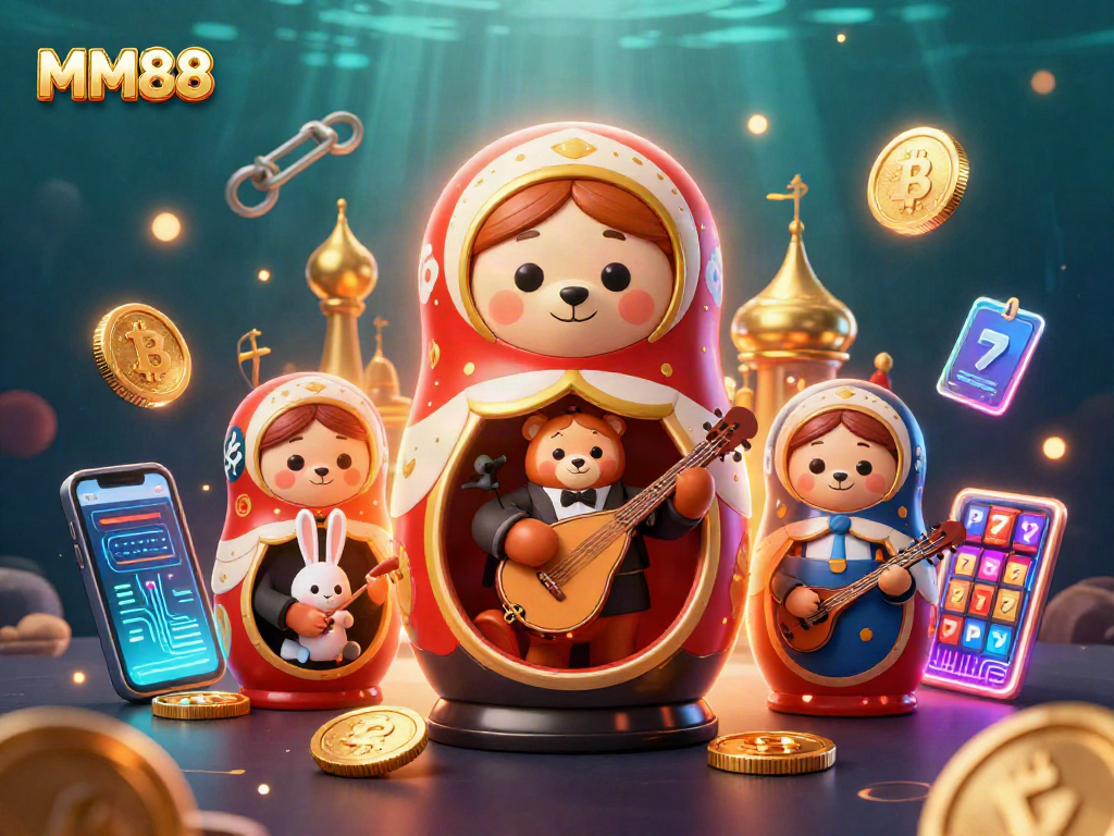Engage with MM88's vibrant casino world featuring dynamic 3D characters and elements.