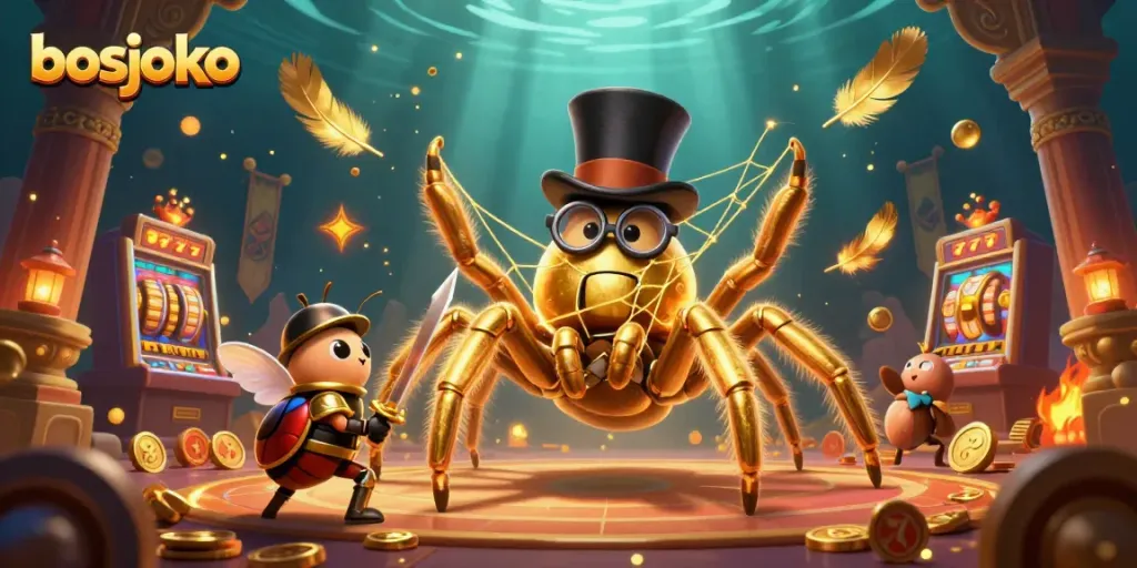 Experience the thrill of winning at bosjoko with an enchanting 3D casino illustration.